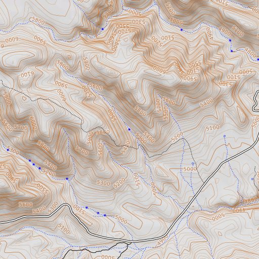 OpenTopoMap map of Slow Spring, AZ