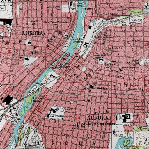 USGS 24K topo map of Saint Marys School, IL
