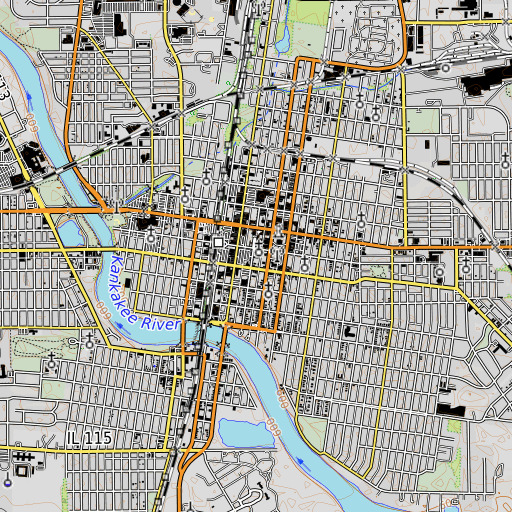 OpenTopoMap map of Saint Pauls School, IL