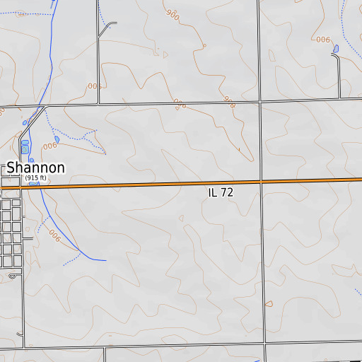 OpenTopoMap map of Shell Cemetery, IL