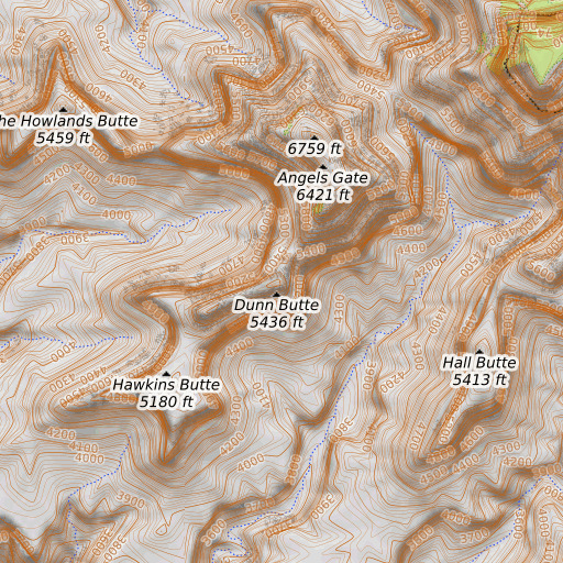OpenTopoMap map of Dunn Butte, AZ