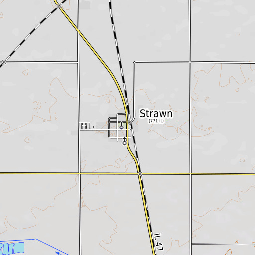 OpenTopoMap map of Strawn, IL