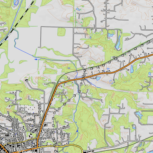 OpenTopoMap map of Sugar Creek, IL