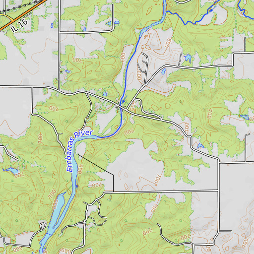 OpenTopoMap map of The Rocks Park, IL