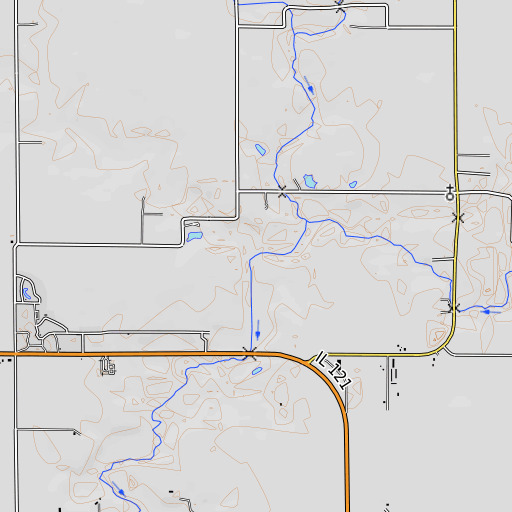 OpenTopoMap map of Twomile Branch, IL