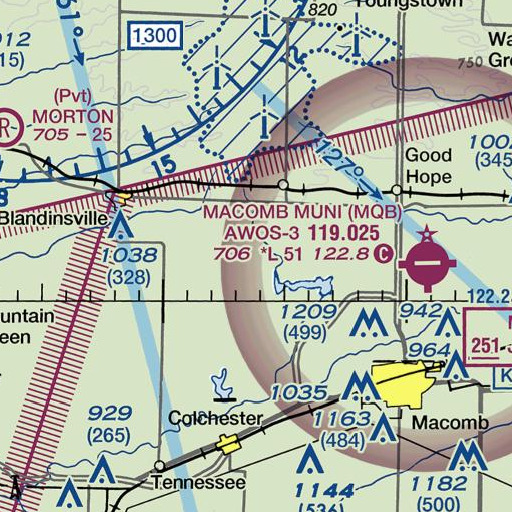 FAA VFR chart of Walker Cemetery, IL