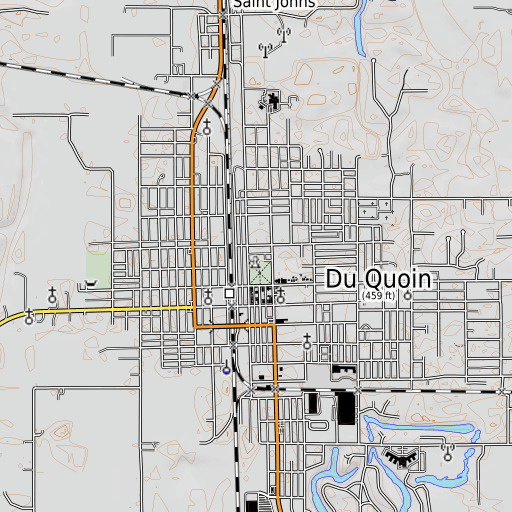 OpenTopoMap map of J B Ward Elementary School, IL
