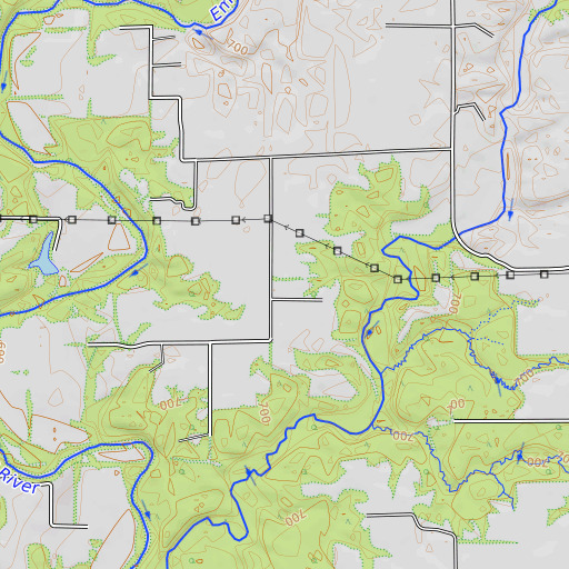 OpenTopoMap map of Ward School (historical), IL