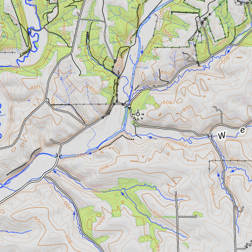 OpenTopoMap map of Welsh Hollow, IL