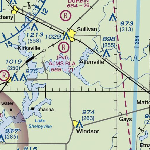 FAA VFR chart of Whitley Creek, IL