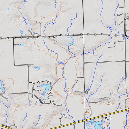 OpenTopoMap map of Willow Creek, IL