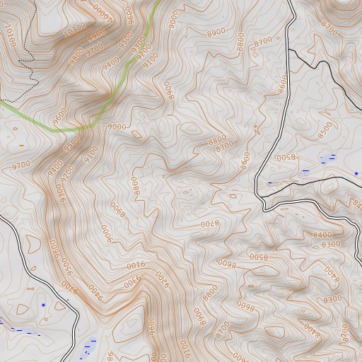 OpenTopoMap map of Punchbowl Spring, AZ