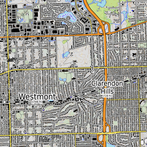 OpenTopoMap map of Prospect Elementary School, IL