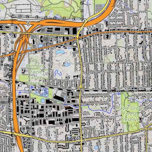 OpenTopoMap map of Henry Puffer School, IL