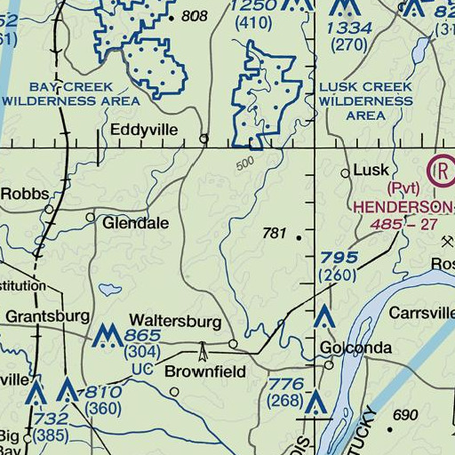 FAA VFR chart of Randolph Branch, IL