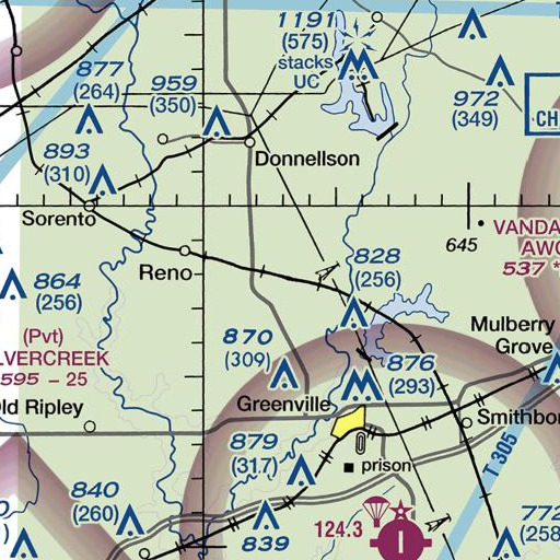 FAA VFR chart of Ayers, IL