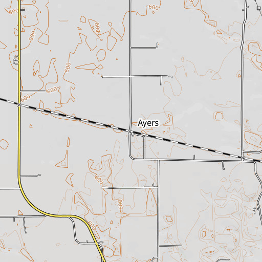 OpenTopoMap map of Ayers, IL
