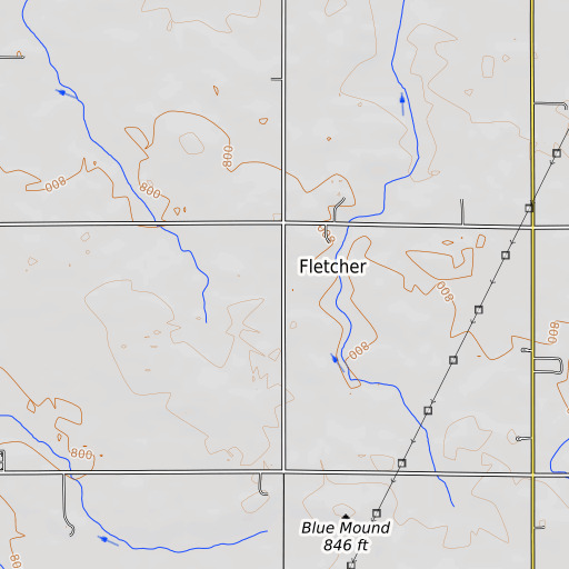 OpenTopoMap map of Fletcher, IL