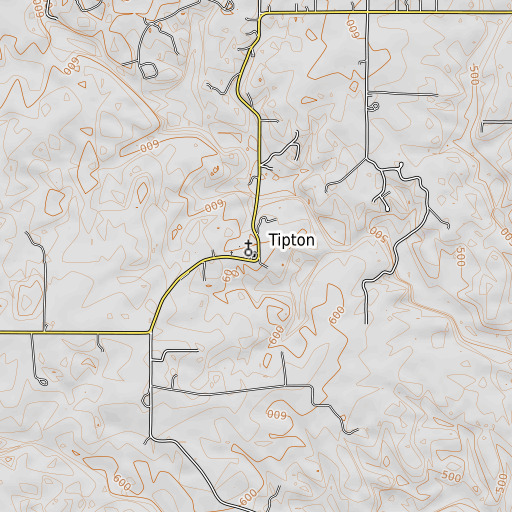 OpenTopoMap map of Tipton, IL