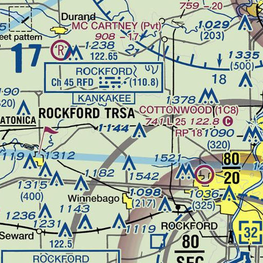 FAA VFR chart of Bird School (historical), IL