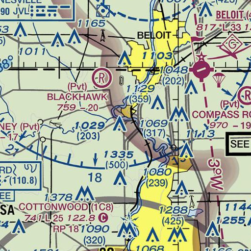 FAA VFR chart of Hulland Spring, IL