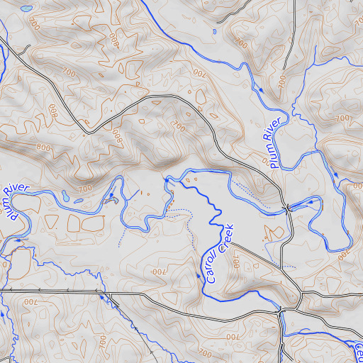 OpenTopoMap map of Carroll Creek, IL