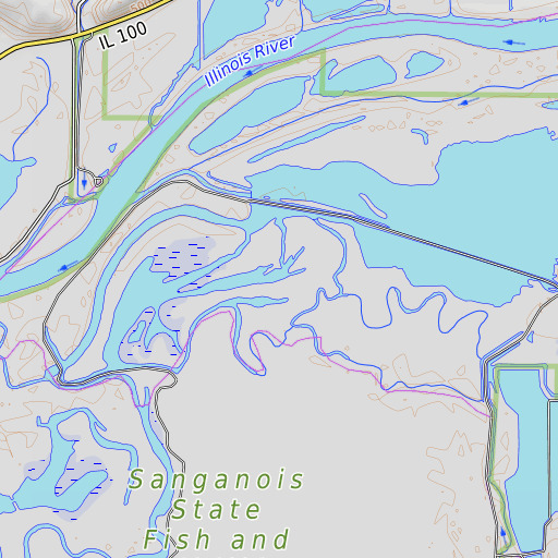 OpenTopoMap map of River Swale, IL