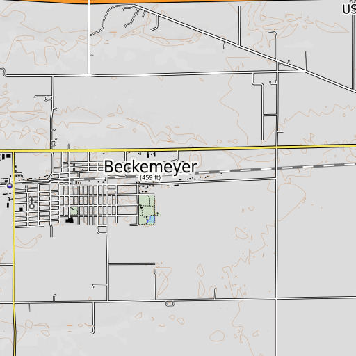 OpenTopoMap map of Clinton County, IL