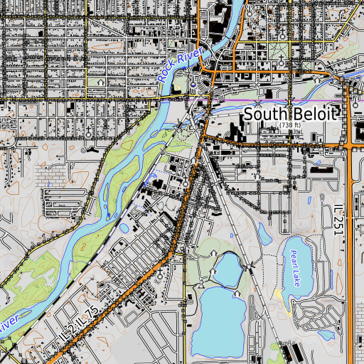 OpenTopoMap map of Saint Peter Catholic School, IL
