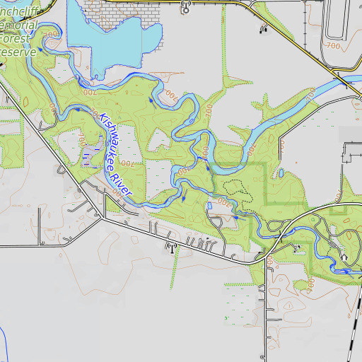 OpenTopoMap map of Killbuck Creek, IL