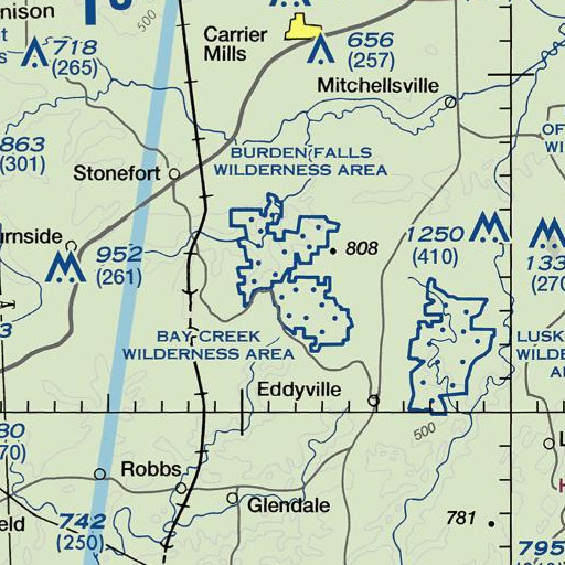 FAA VFR chart of Burden Falls, IL