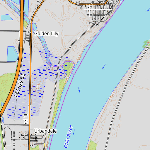 OpenTopoMap map of Cache River, IL