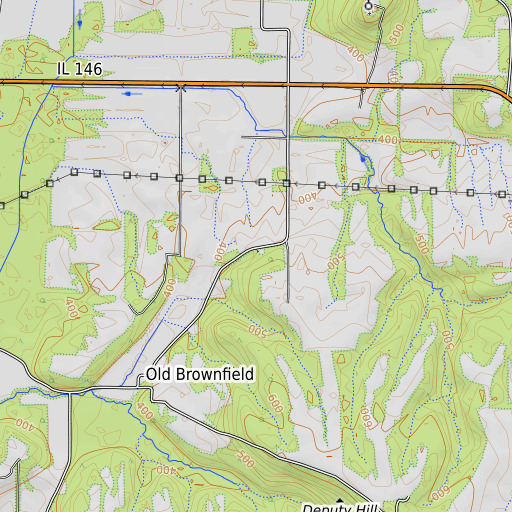 OpenTopoMap map of Fields Cemetery, IL