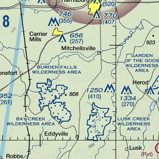 FAA VFR chart of Rocky Branch, IL