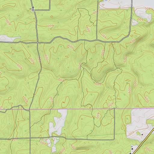 OpenTopoMap map of Rocky Branch, IL