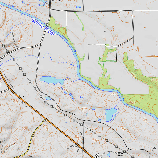 OpenTopoMap map of Turkey Creek, IL