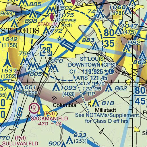 FAA VFR chart of Hickman Creek, IL