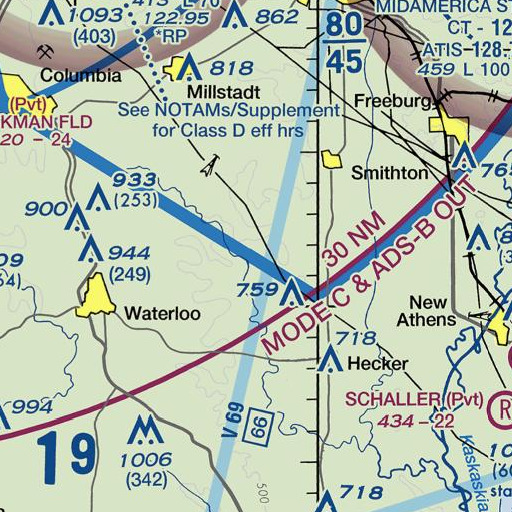 FAA VFR chart of Paderborn, IL