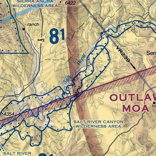 FAA VFR chart of Hess Creek, AZ