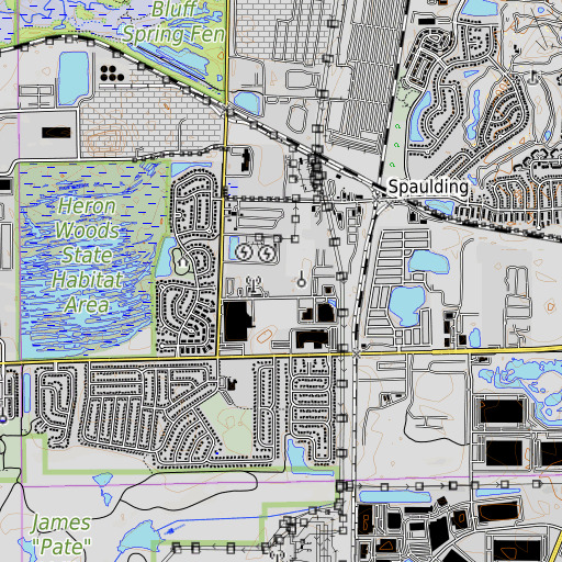 OpenTopoMap map of WJKL-FM (Elgin), IL