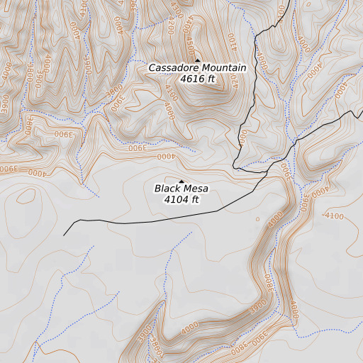 OpenTopoMap map of Black Mesa, AZ