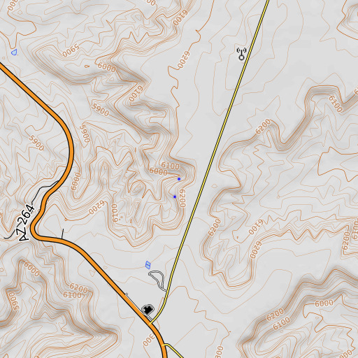OpenTopoMap map of White Spring, AZ