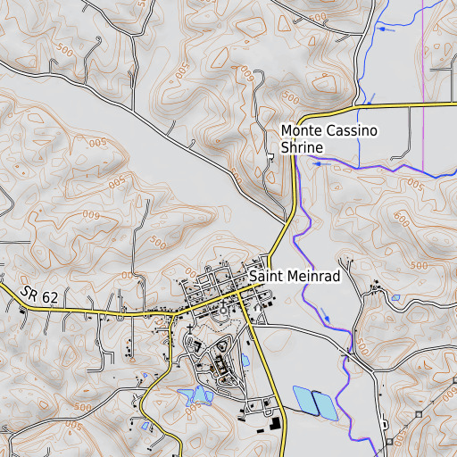 OpenTopoMap map of Abbey Run, IN
