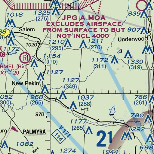 FAA VFR chart of Blue River, IN