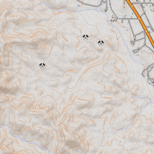 OpenTopoMap map of Hackberry Mine Dump, AZ