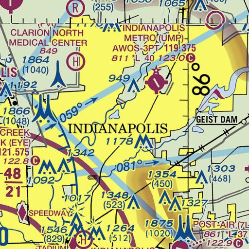 FAA VFR chart of Camp Branch, IN
