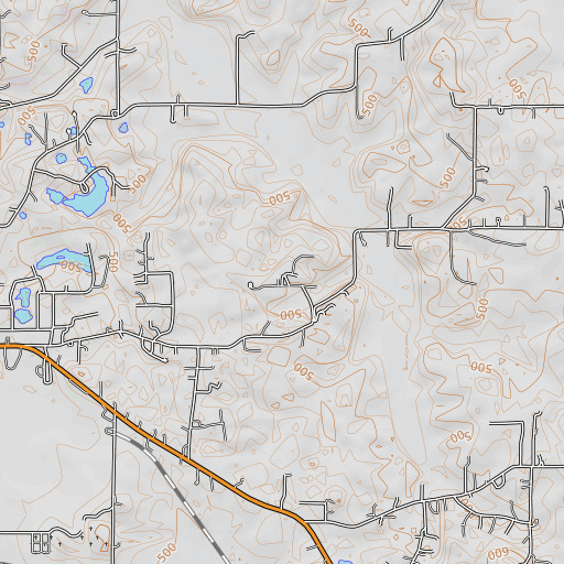 OpenTopoMap map of Camp Carson, IN
