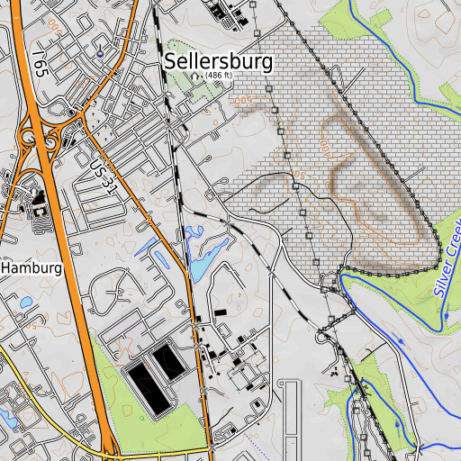 OpenTopoMap map of Camp Chelan, IN