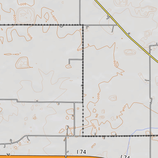 OpenTopoMap map of Clarkson Ditch, IN