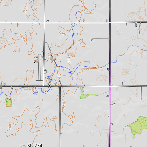 OpenTopoMap map of Corn Run, IN